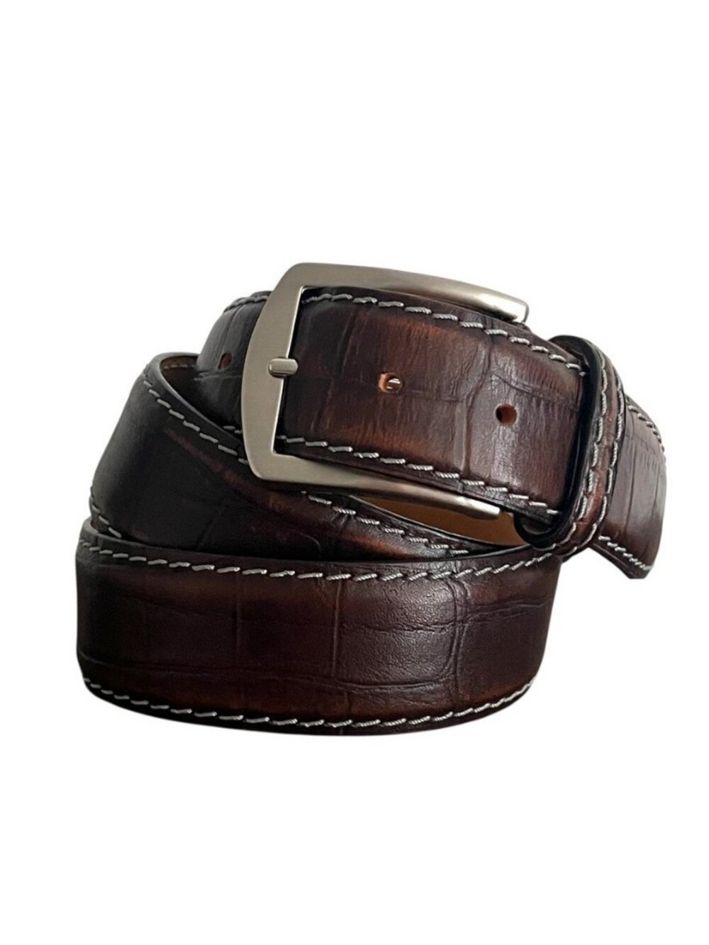 Roger Ximenez ANTAS Croc Wine Leather Mens Belt 38"